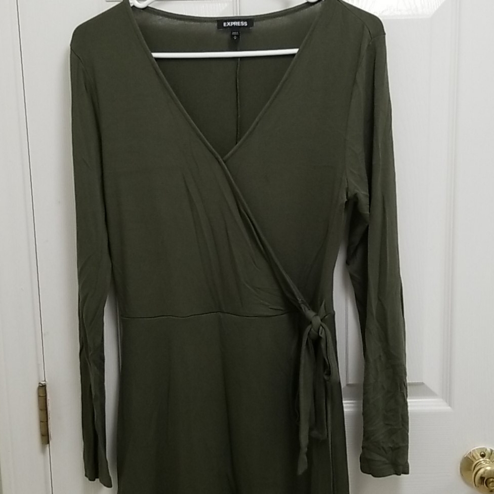 Express Green Wrap Dress